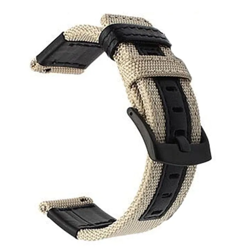 Nylon and Leather Watch Straps Compatible with Kogan Hybrid  Smart Watch