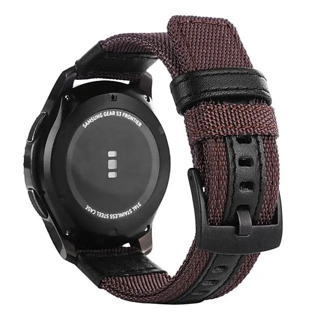 Nylon and Leather Watch Straps Compatible with Kogan Hybrid  Smart Watch