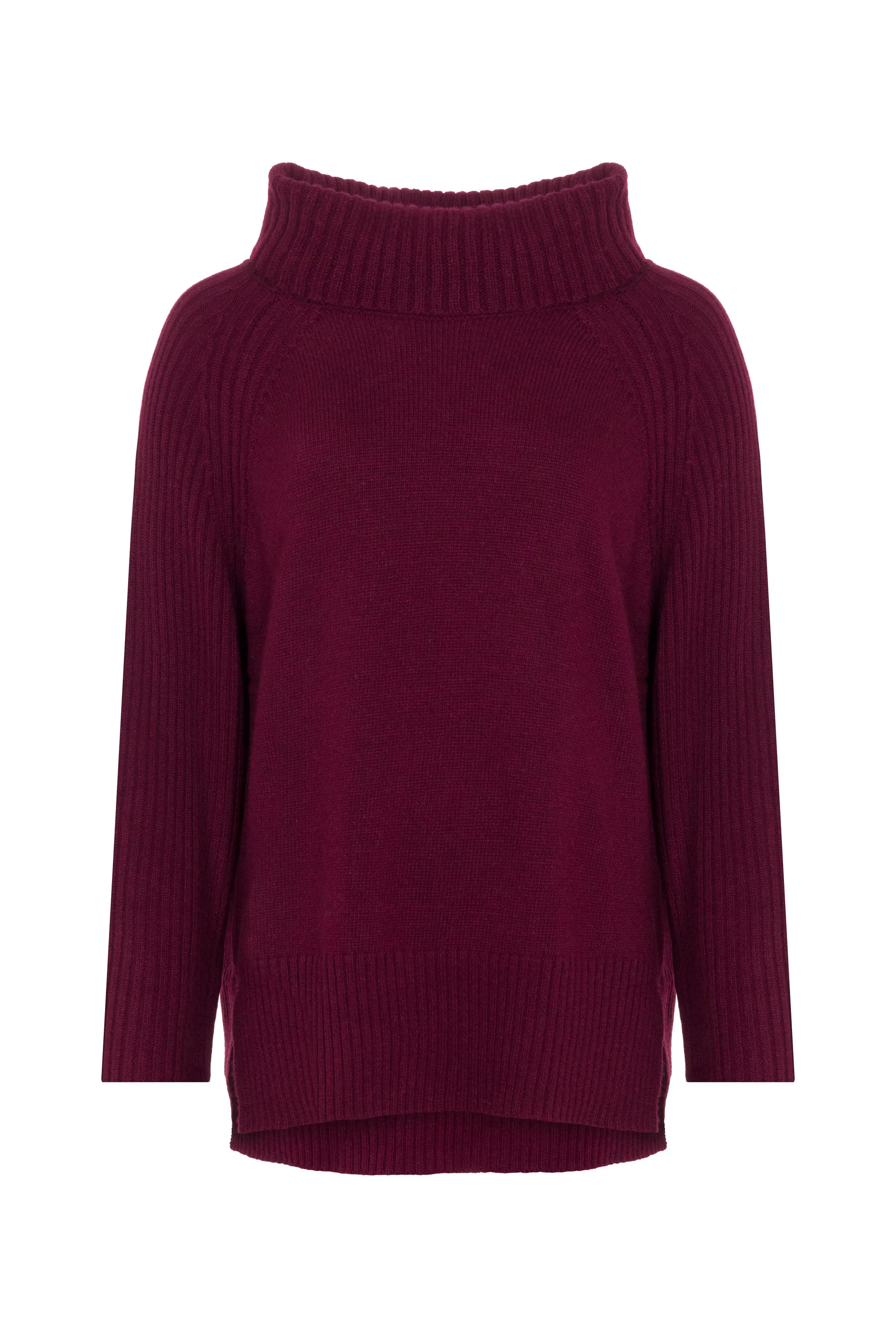 Oversized Cashmere Blend Roll Neck (Mulberry)