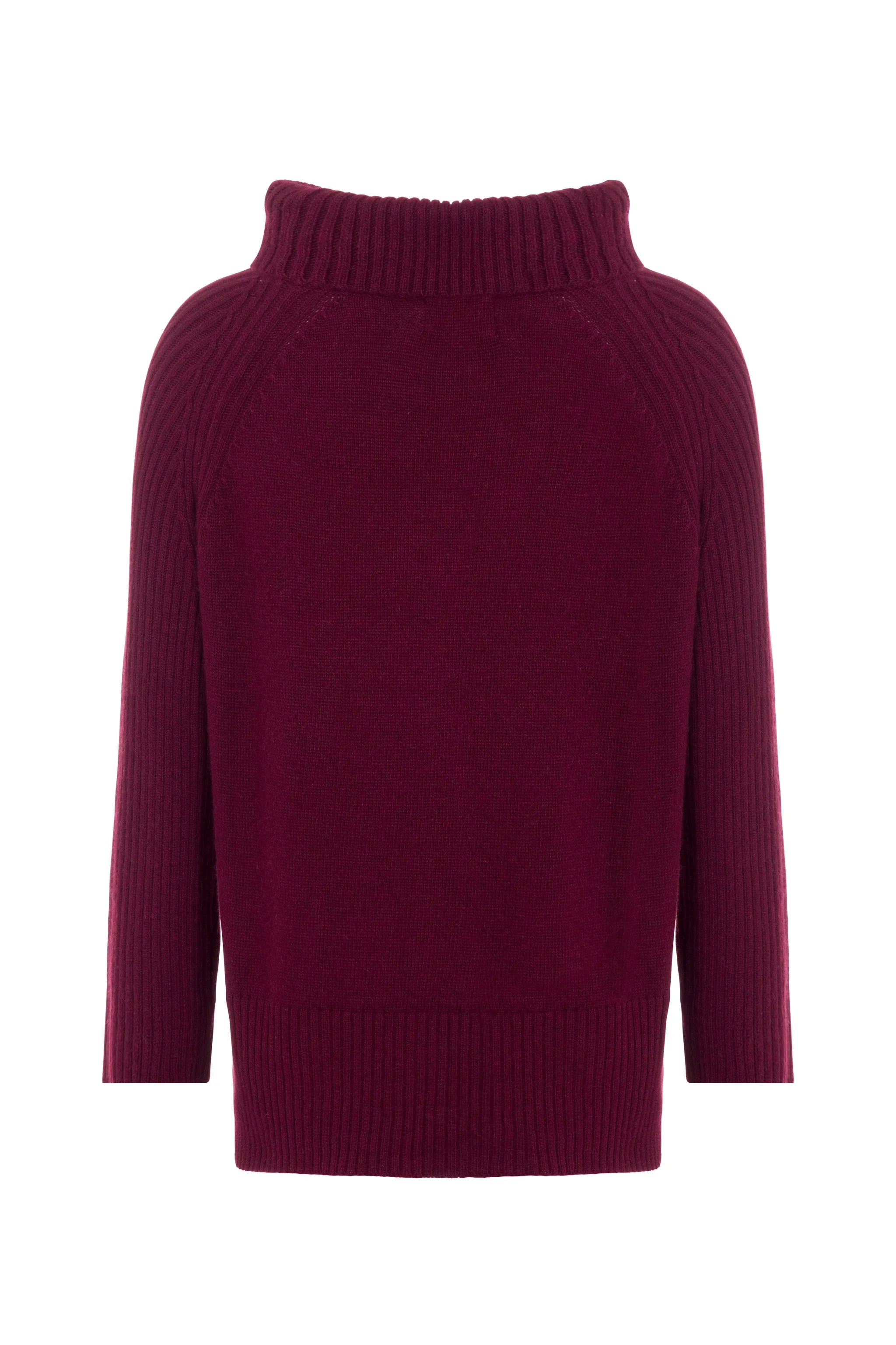 Oversized Cashmere Blend Roll Neck (Mulberry)