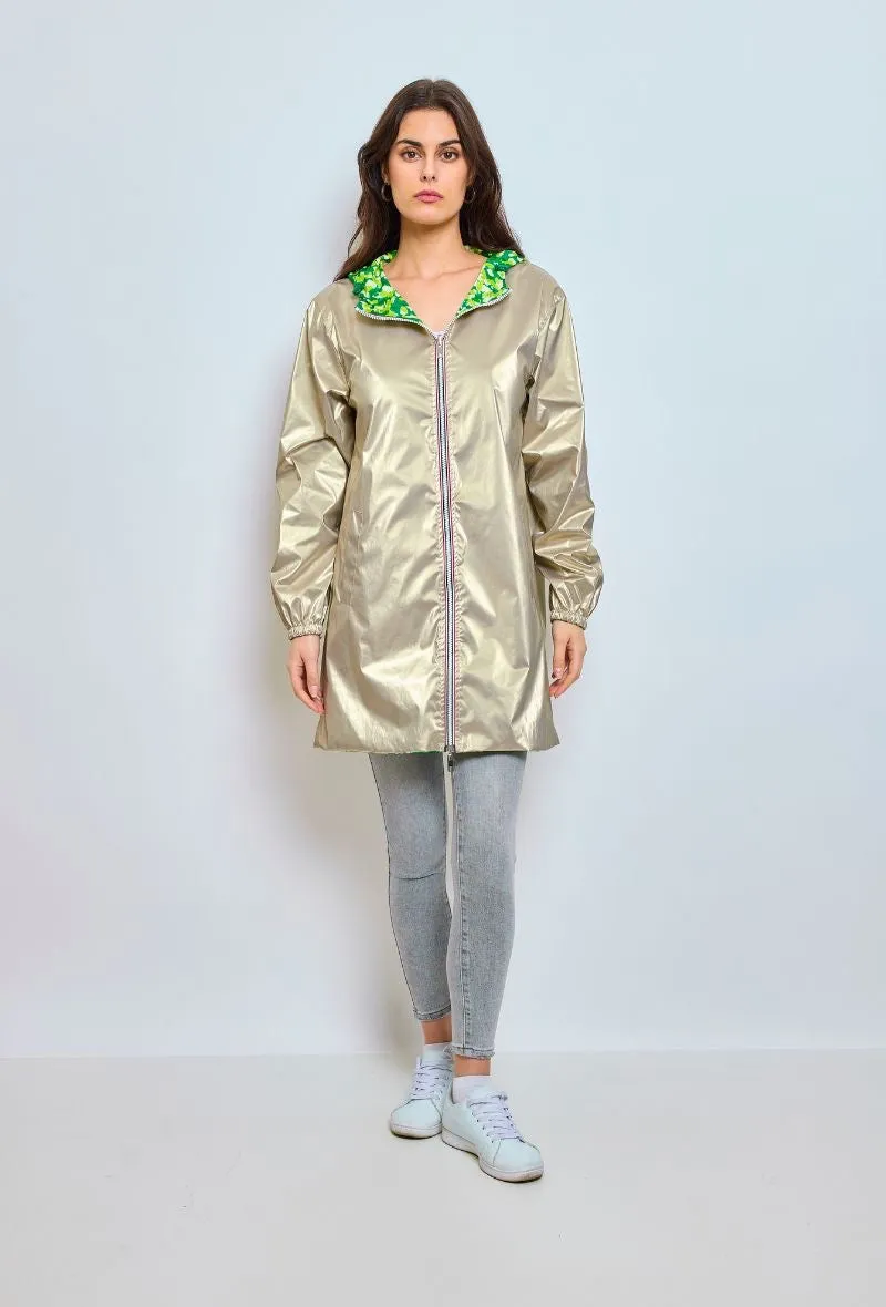 Parka mi-long à motifs