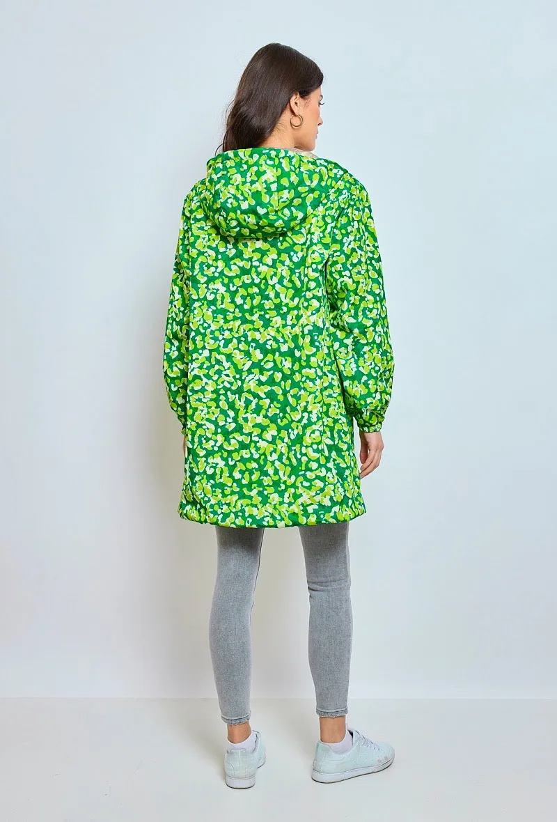 Parka mi-long à motifs