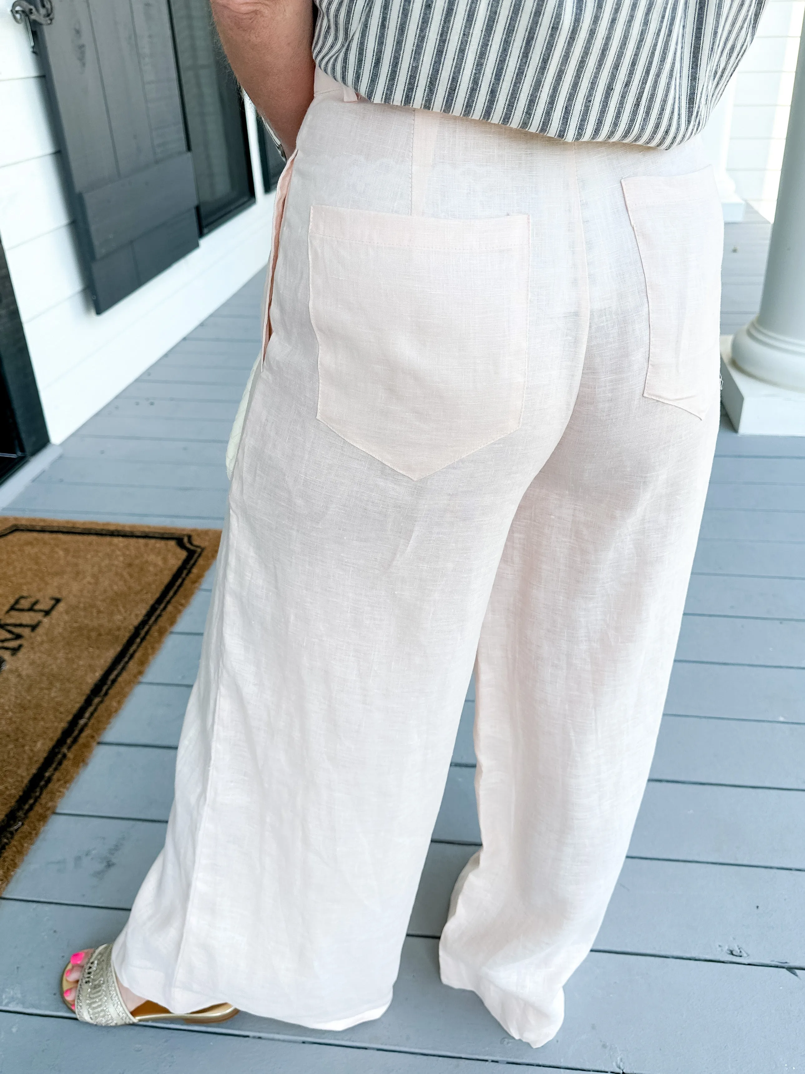 Peach Wide Leg Pants