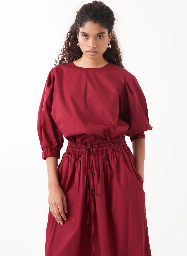 Pleated Sleeve Top Set