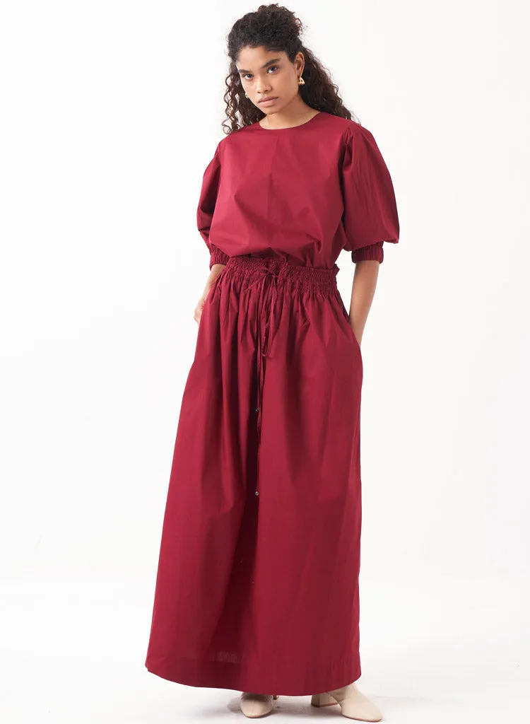 Pleated Sleeve Top Set