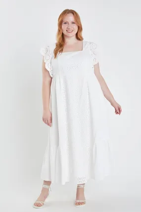 Plus Size Eyelet Maxi Dress