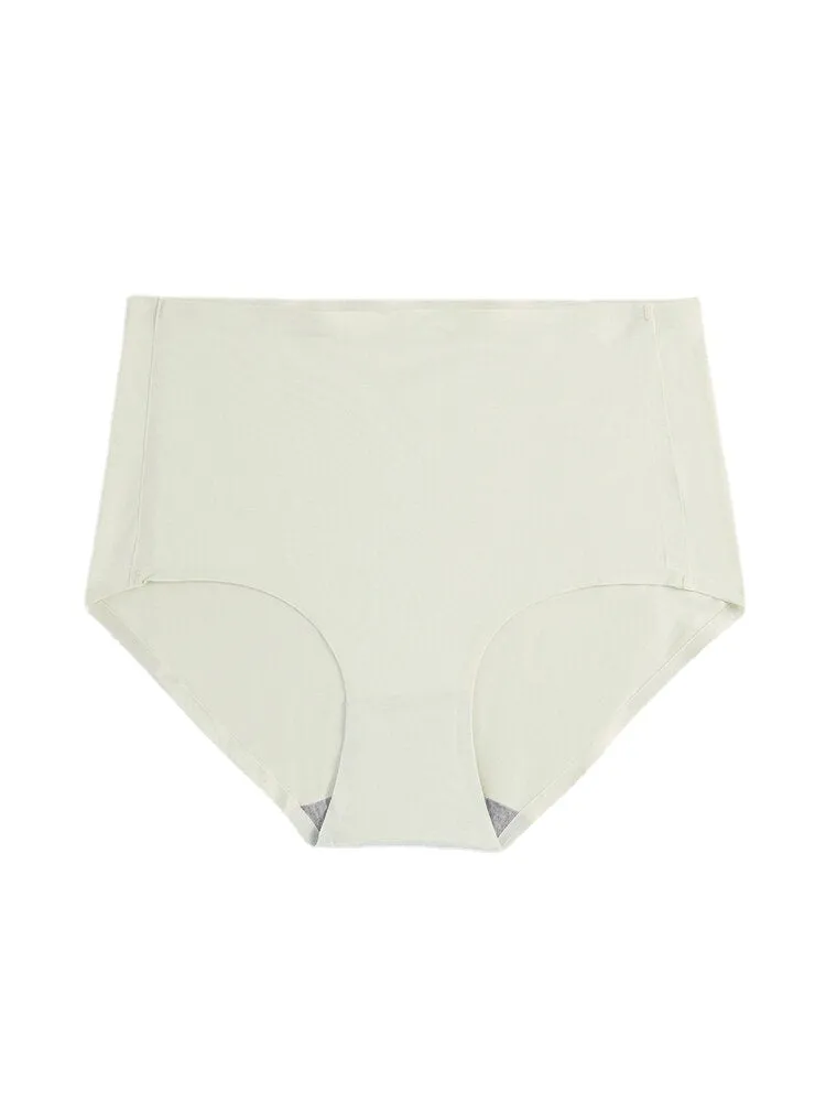 Plus Size Women Seamless Antibacterial Cotton Lining High Waist Panties