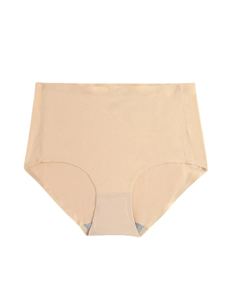 Plus Size Women Seamless Antibacterial Cotton Lining High Waist Panties