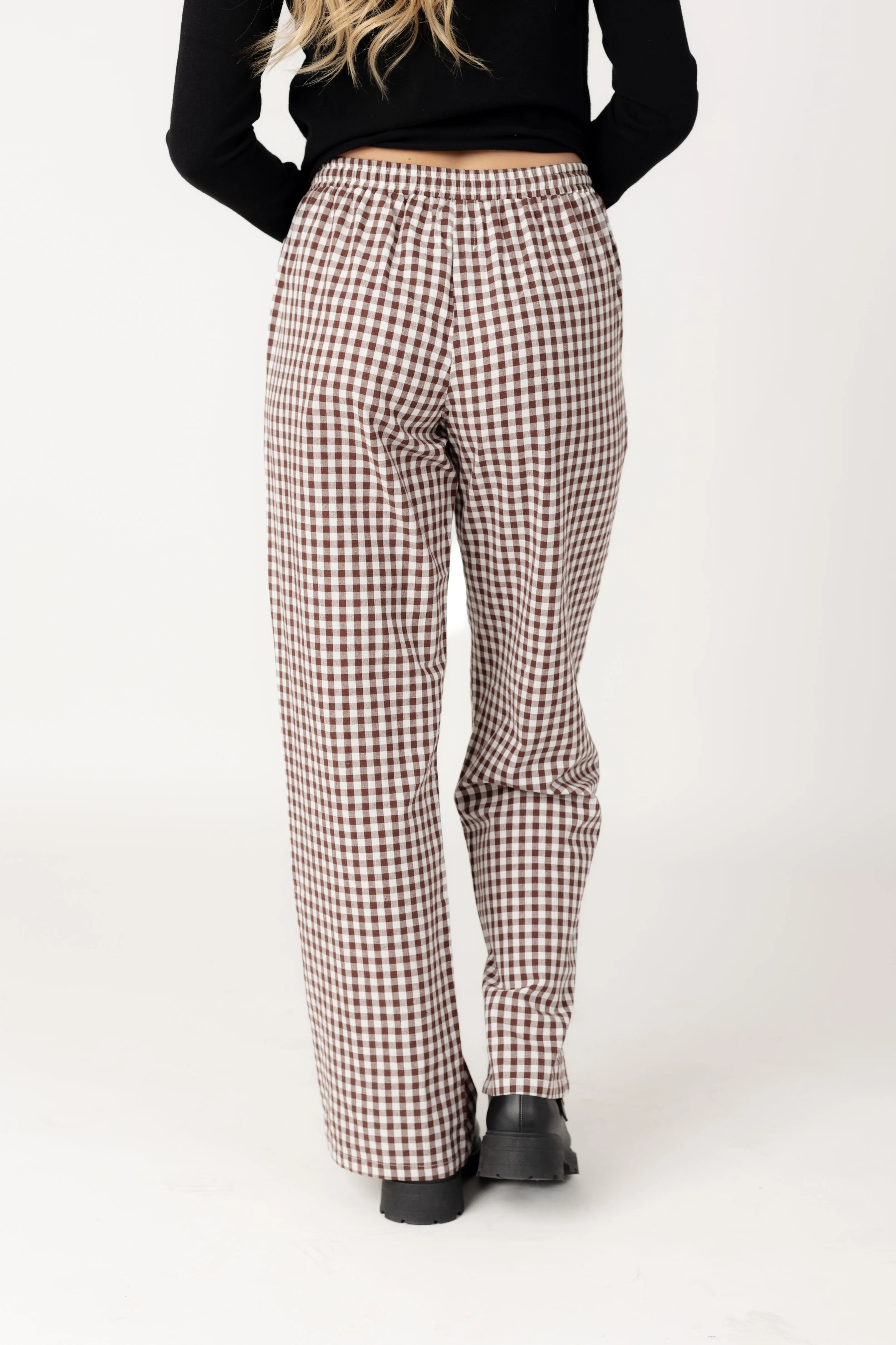 Preppy Poplin Gingham Pants -Fall