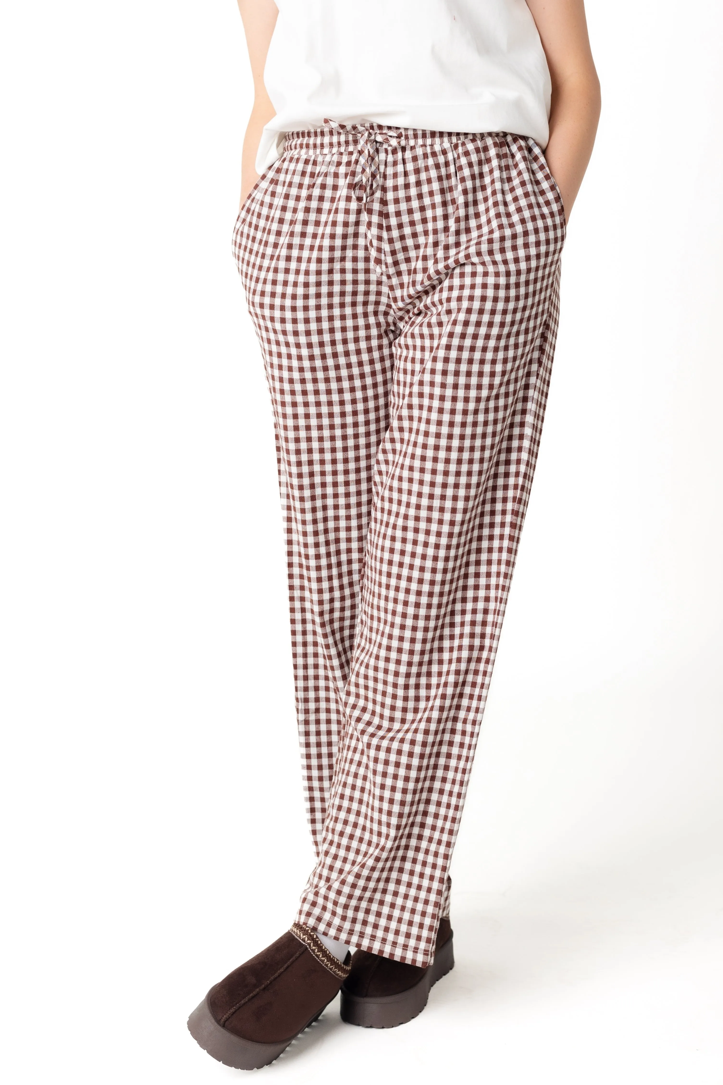 Preppy Poplin Gingham Pants -Fall