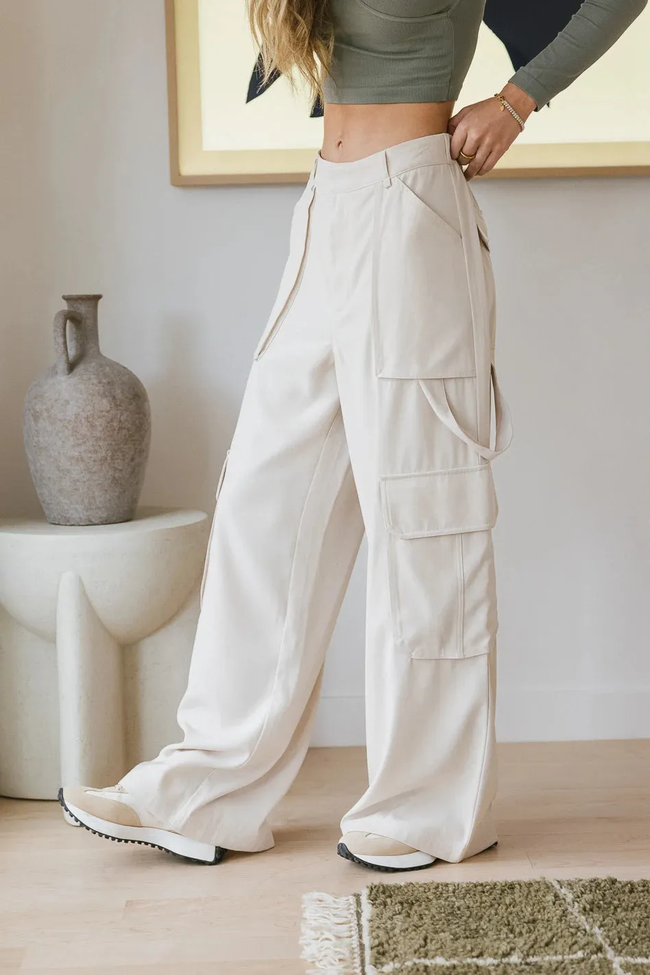 Quinn Utility Pants in Cream - FINAL SALE