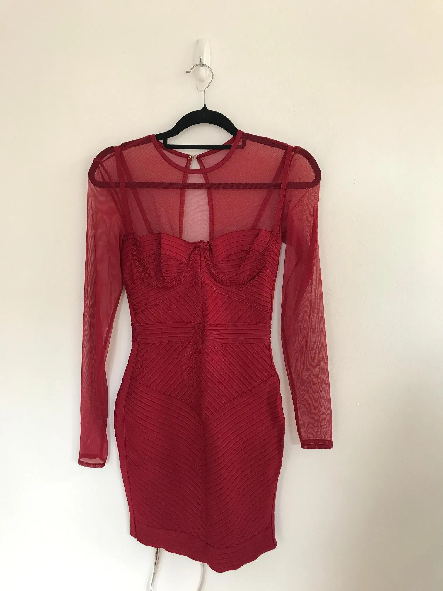 Red Bandage Mini Bodycon Dress, House Of Cb, Size 4, 6