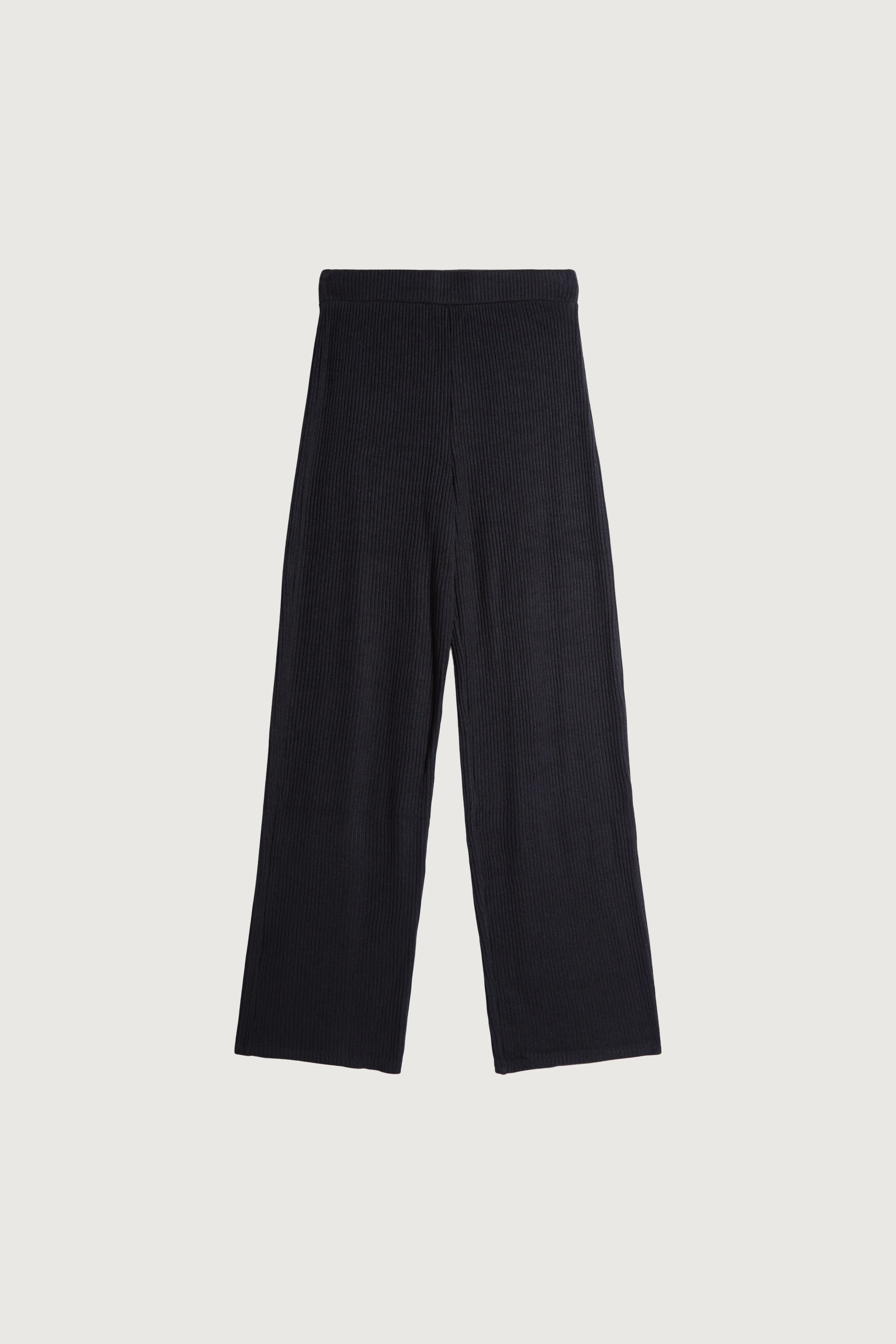 RIB-KNIT STRAIGHT LEG PANT