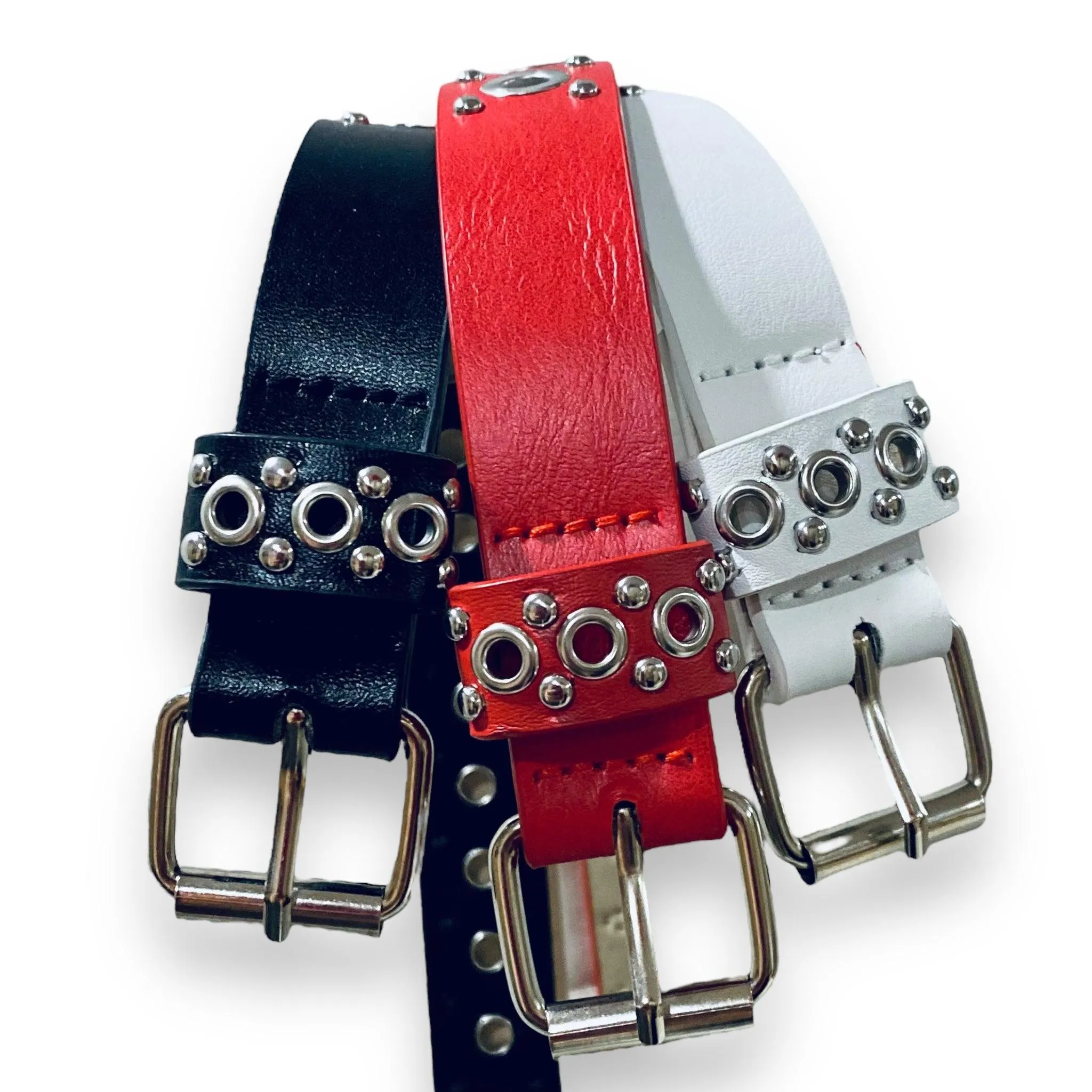 Rocker Silver Studded Grommet Belt