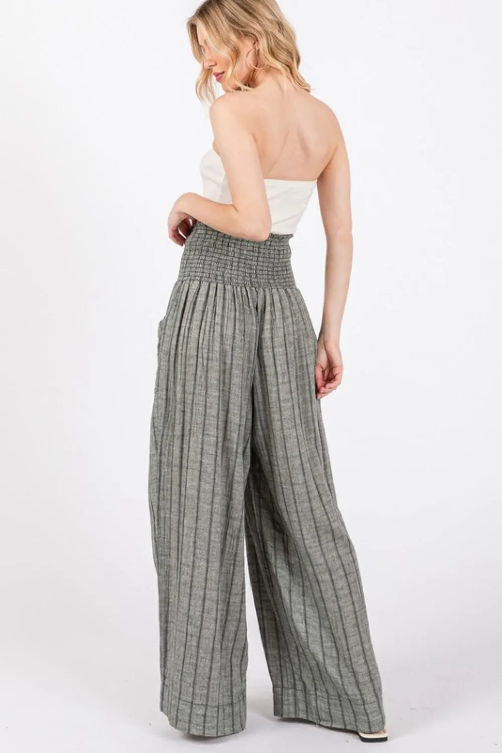 SAGE   FIG Cotton Gauze Wash Stripe Pants