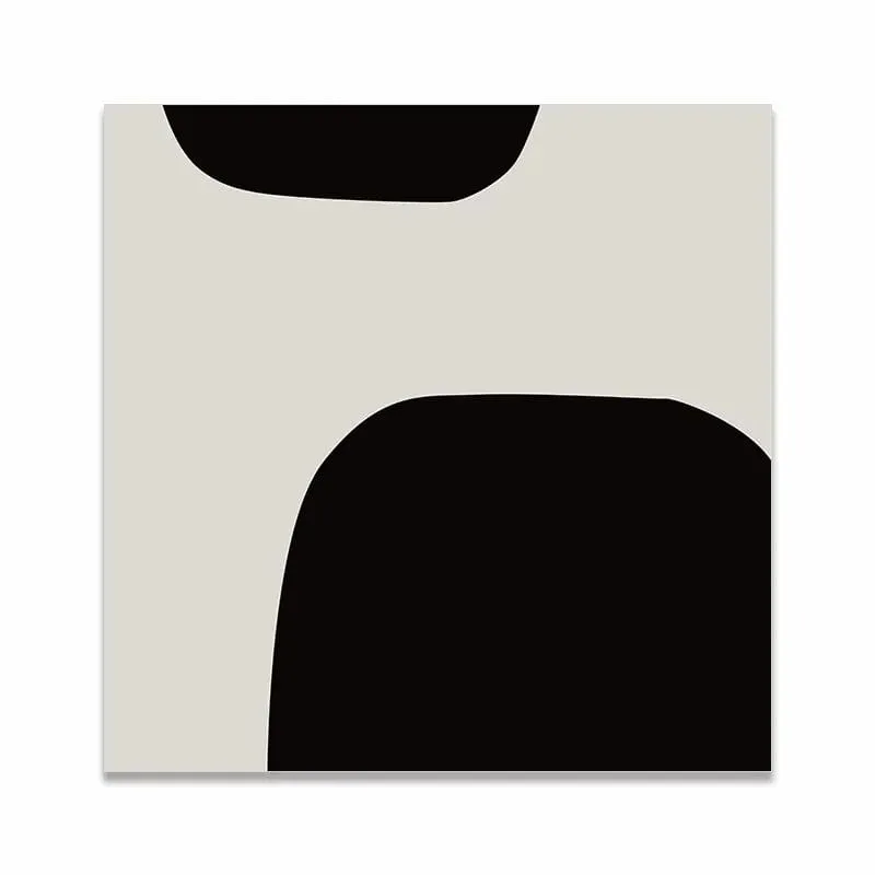 Scandinavian Black and White Abstract Canvas Print | Simple Modern Wall Art for Home, Bedroom, and Living Room Décor