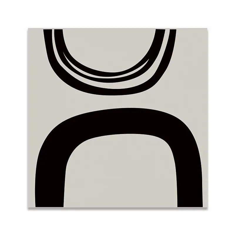 Scandinavian Black and White Abstract Canvas Print | Simple Modern Wall Art for Home, Bedroom, and Living Room Décor