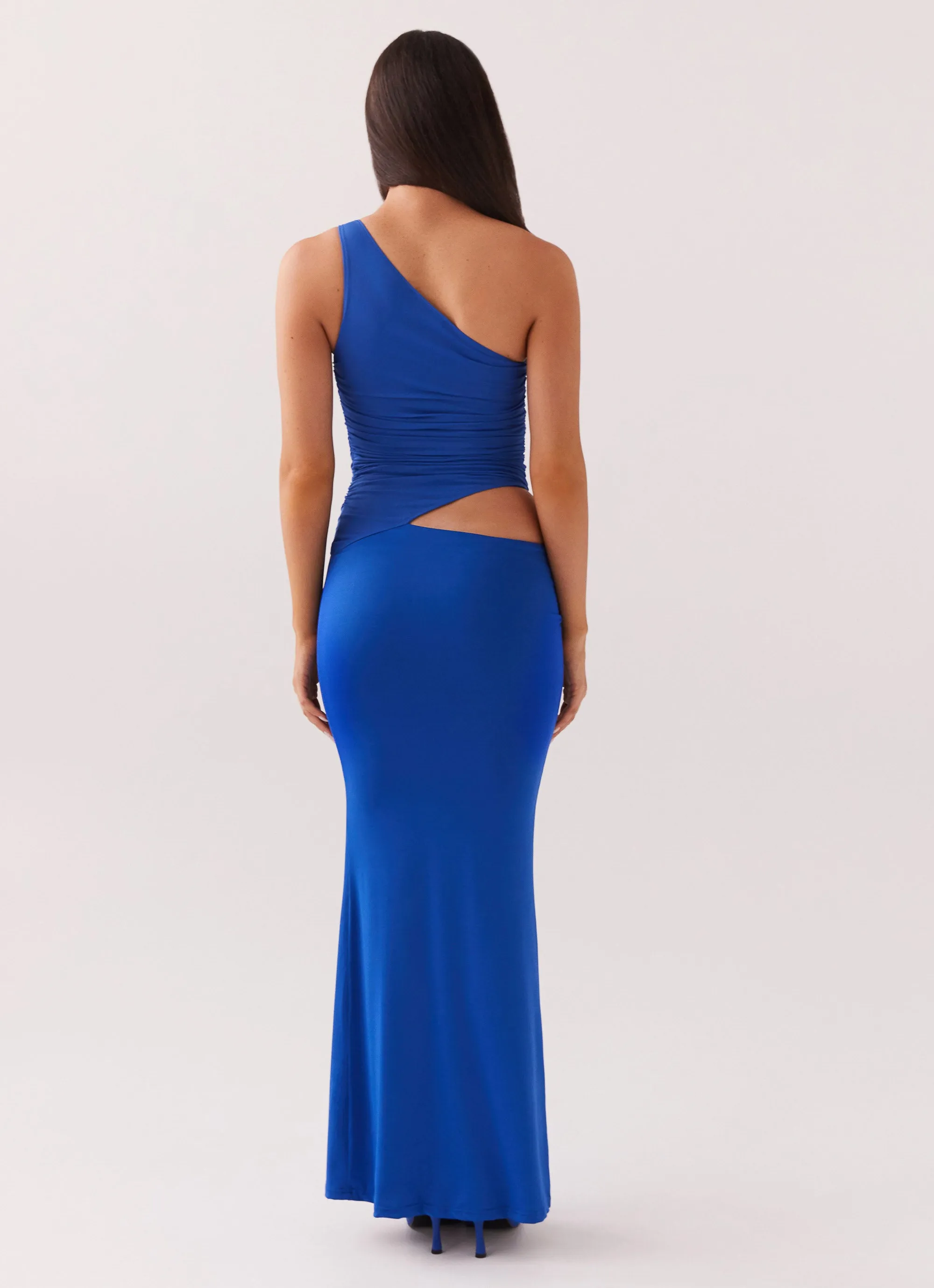 Seranella One Shoulder Maxi Dress - Cobalt