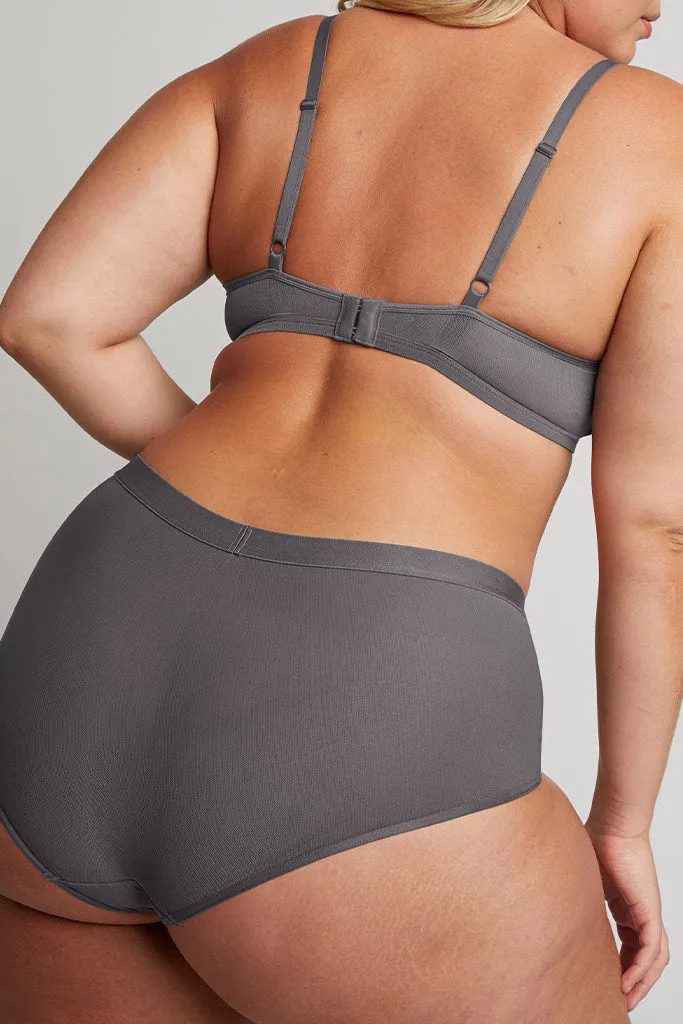 Sieve High-Waist Brief in Graphite