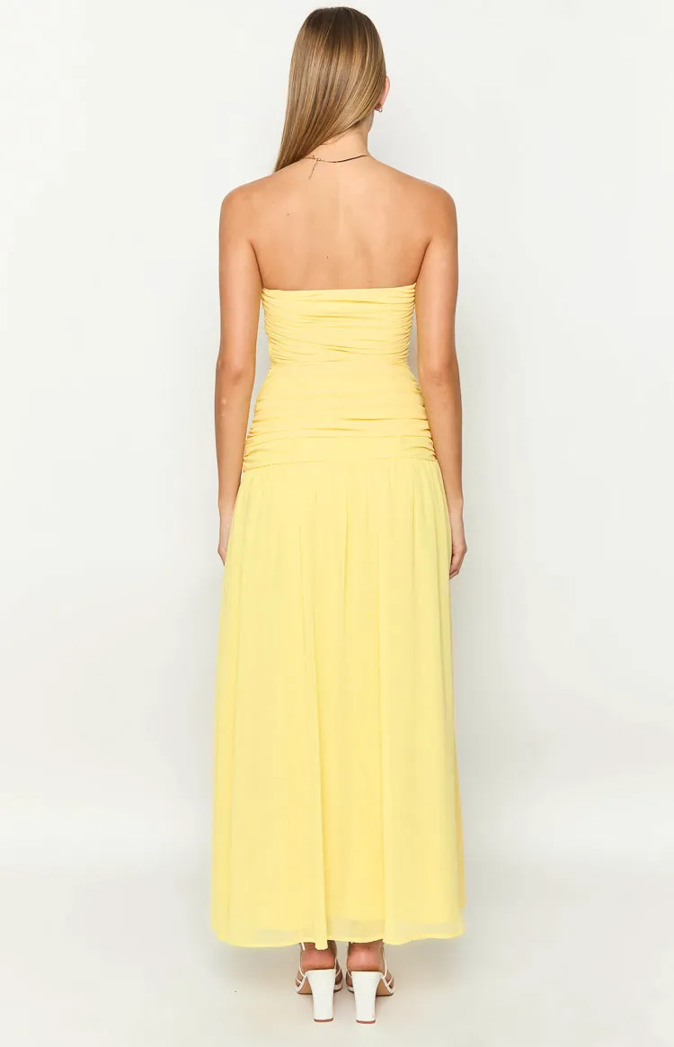 Sinclair Yellow Strapless Maxi Dress