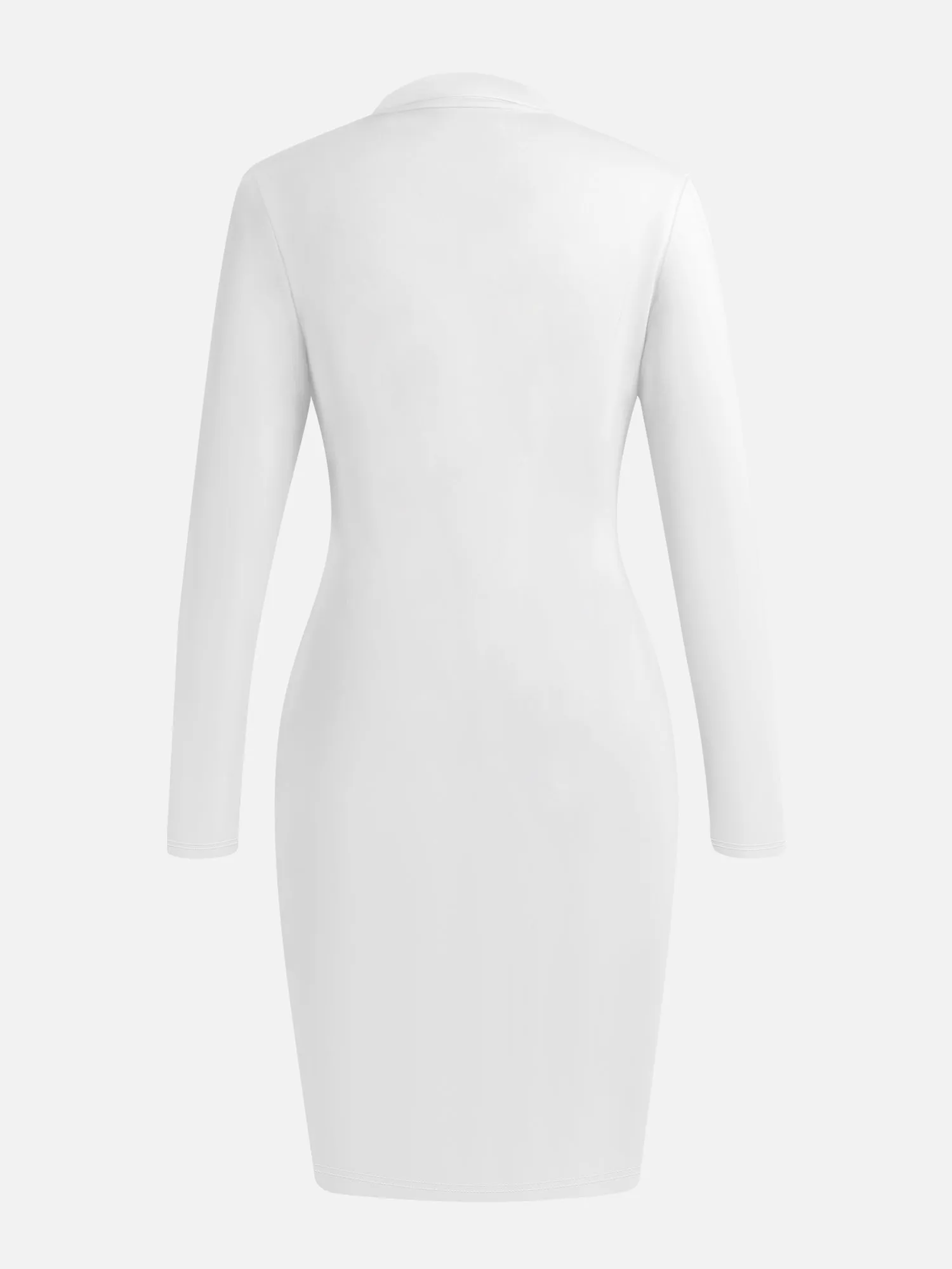 Sleek V-Neck Buttoned Bodycon Dress