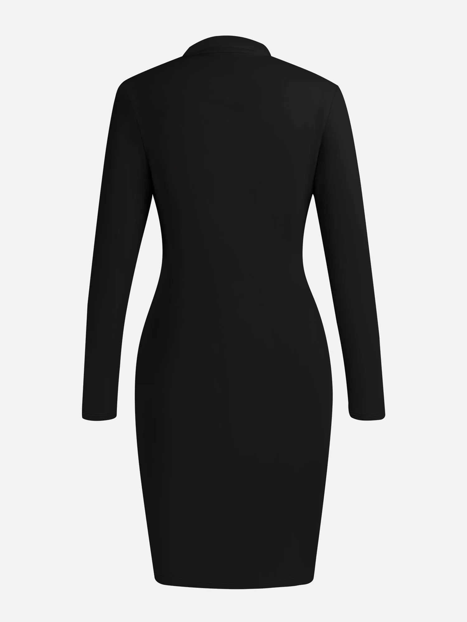 Sleek V-Neck Buttoned Bodycon Dress