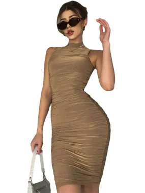 Sleeveless High Waist Stretch Sexy Dress