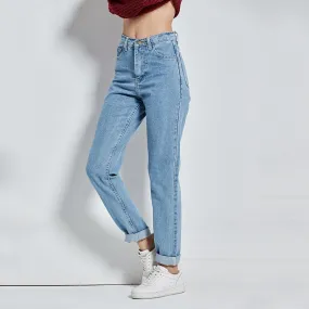 Slim Pencil Pants Vintage High Waist Jeans Full Length Pants Loose Cowboy Pants