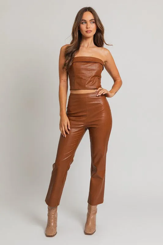 STRAIGHT PU LEATHER PANTS