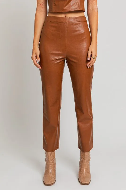 STRAIGHT PU LEATHER PANTS