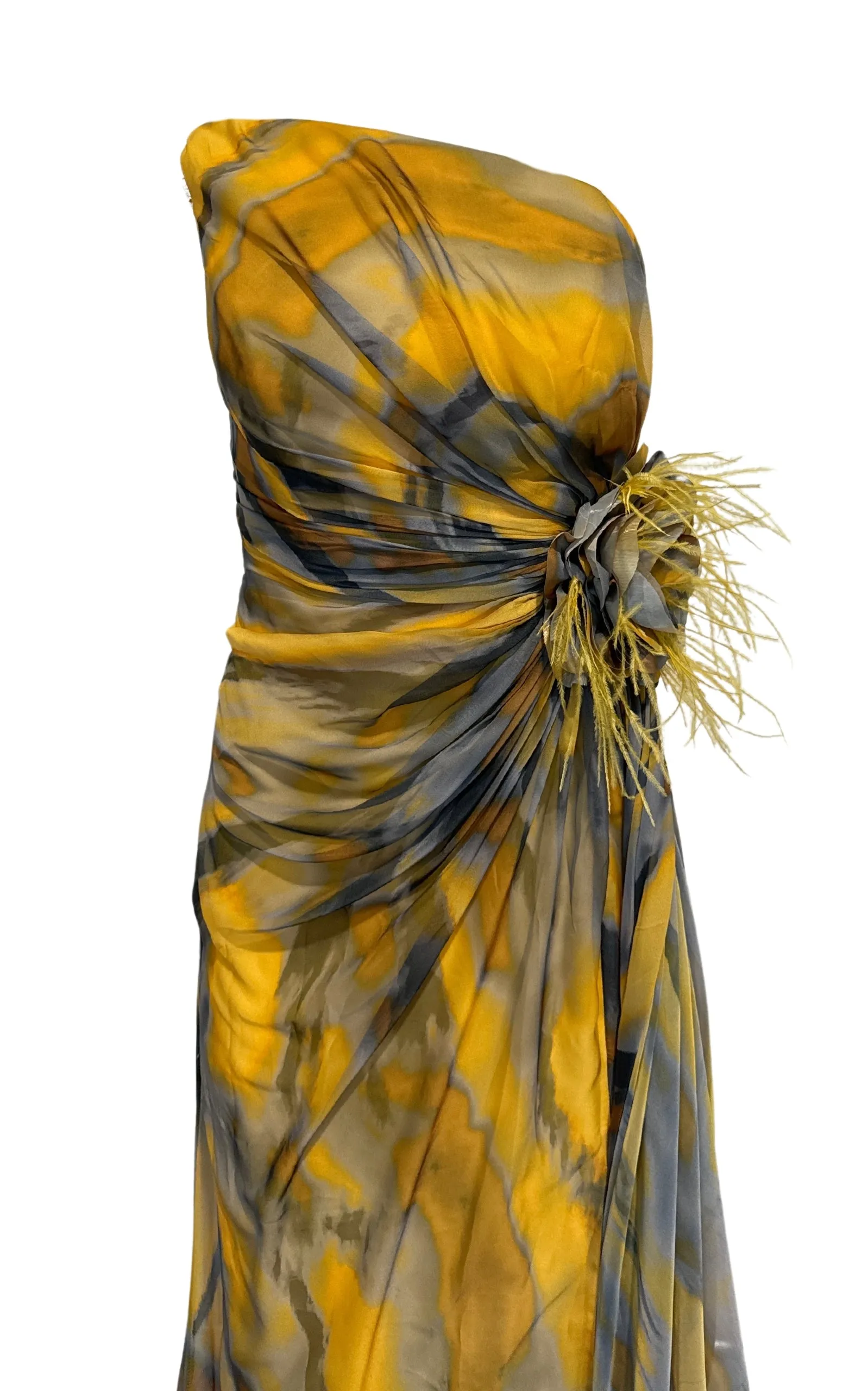 Strapless Yellow Cocktail Dress