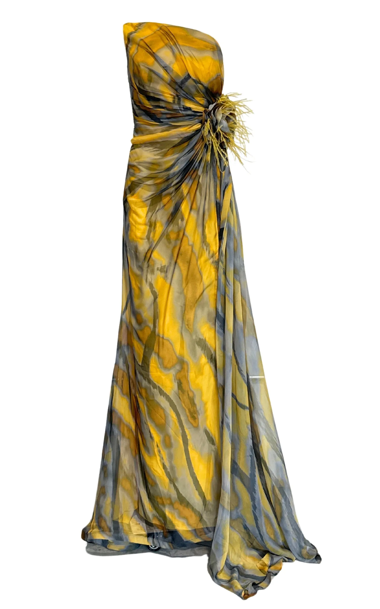 Strapless Yellow Cocktail Dress