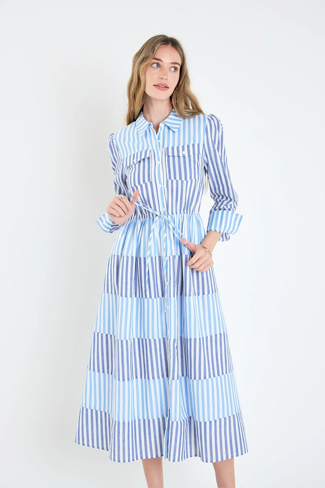 Stripe Block Maxi Dress