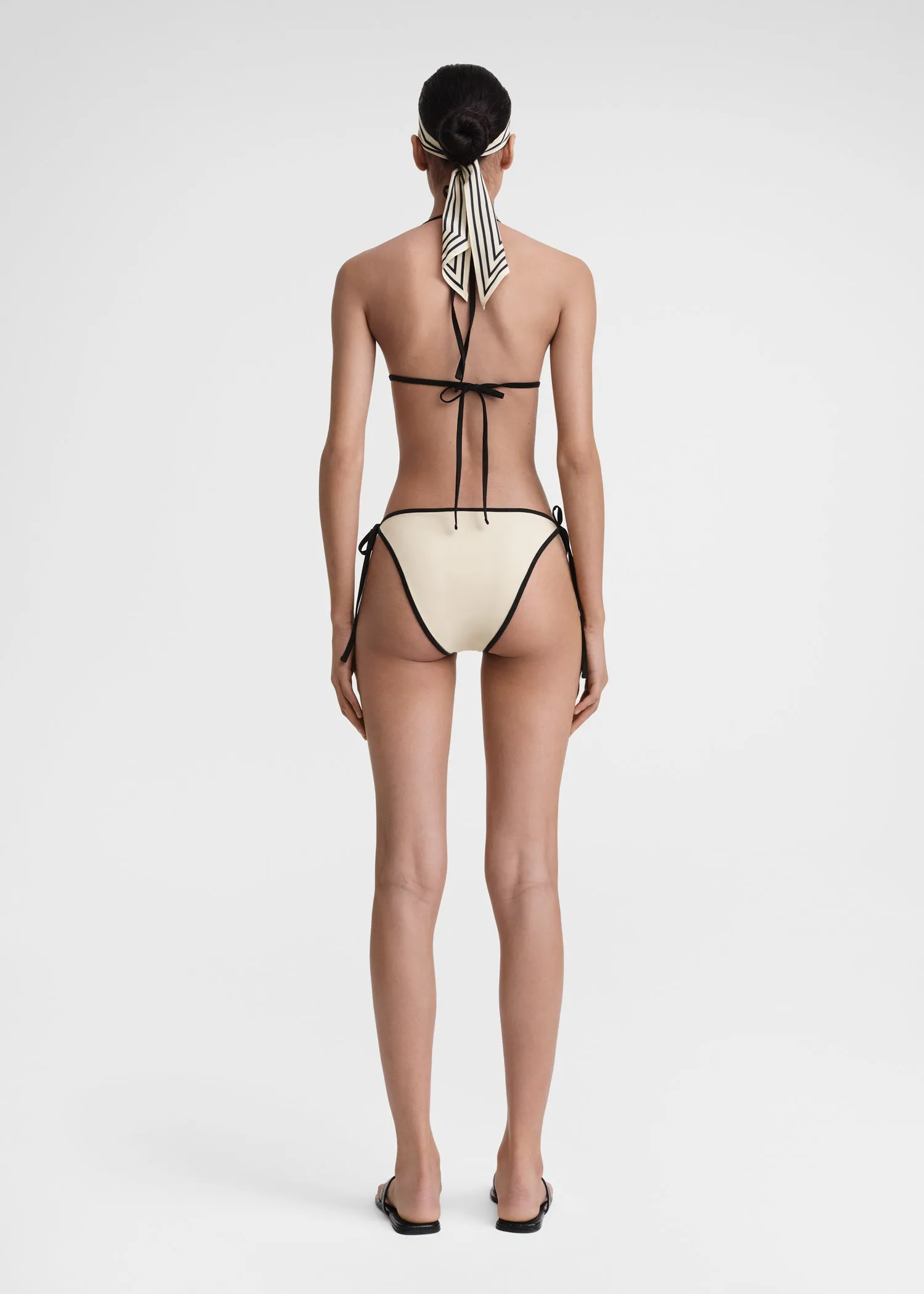 Stripe tie bikini bottoms light hay