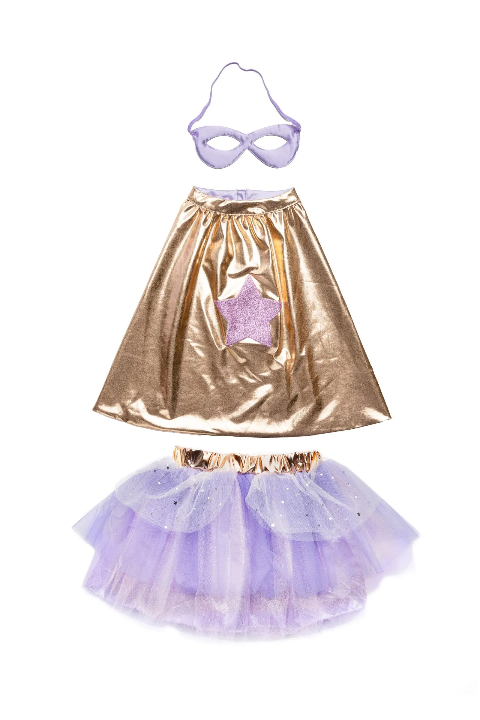 Super-duper Tutu, Cape & Mask, Metallic Rose Gold & Lilac