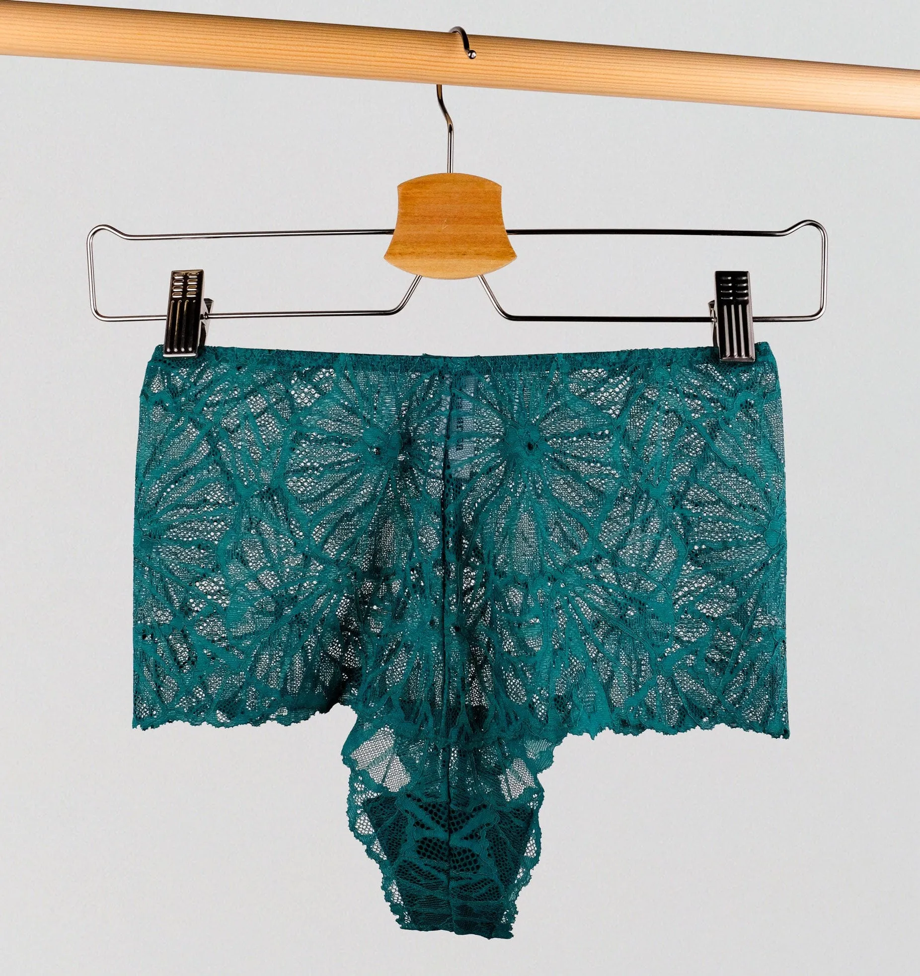 Teal lace & plum high waist tanga