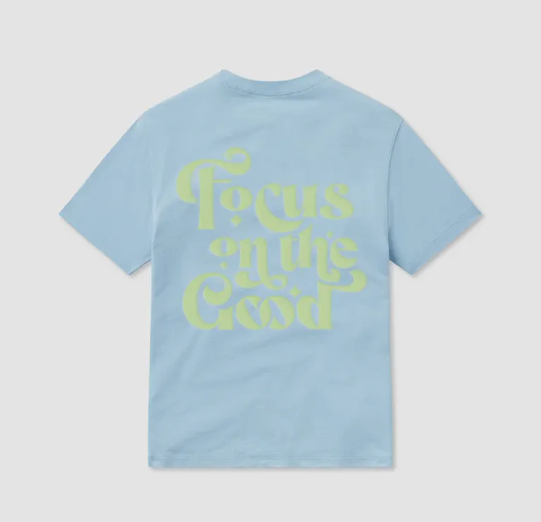 Think Positive Puff SS Tee - Placid Blue