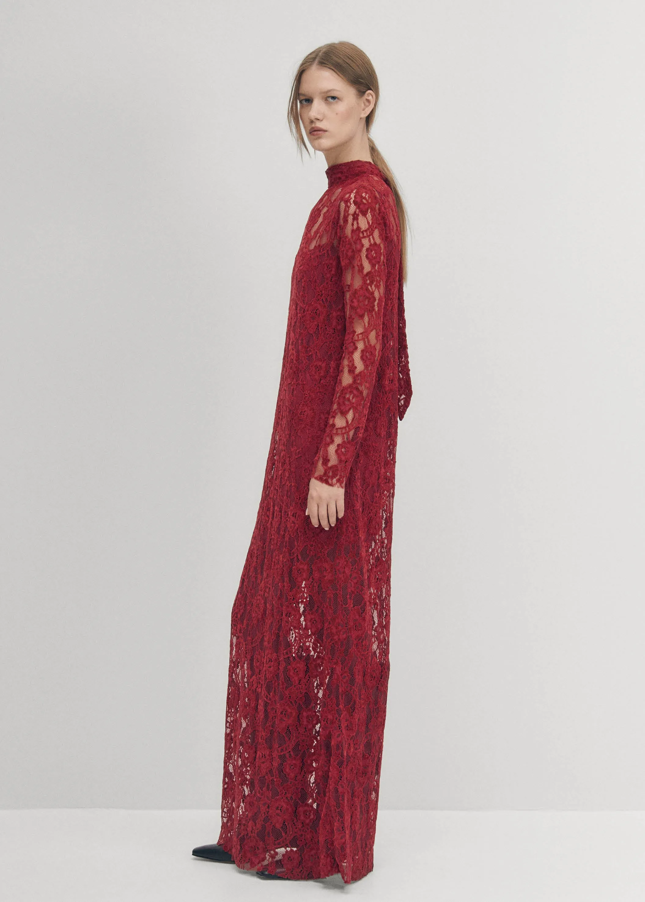 Tiban Lace Wine Dress