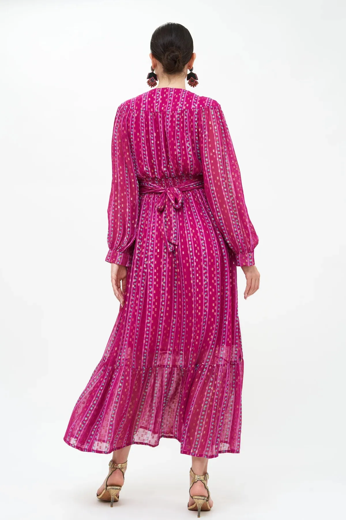 Tie Back Maxi Dress - Magenta Melrose