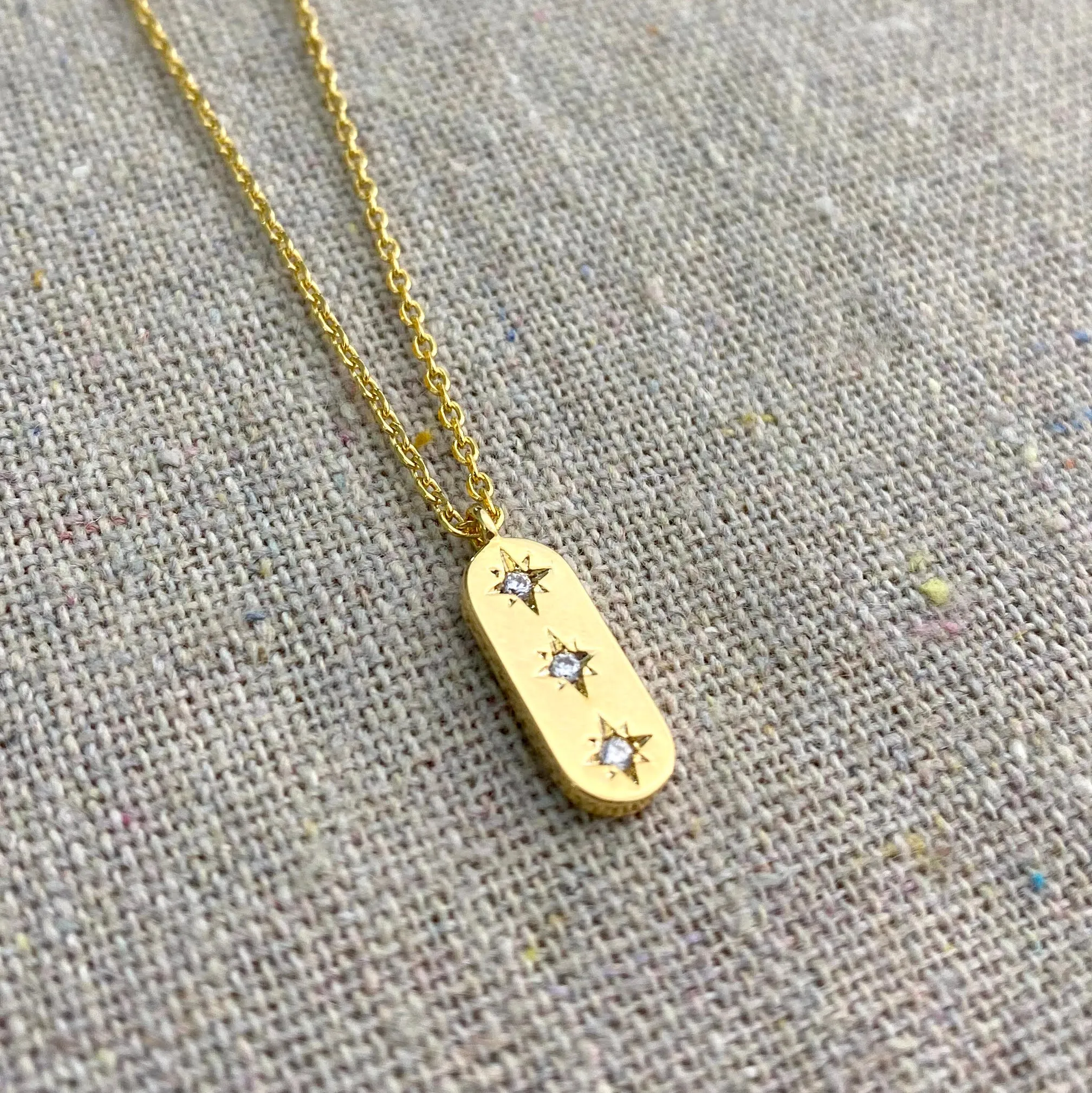 Trifecta Twinkle Necklace • Vertical Bar