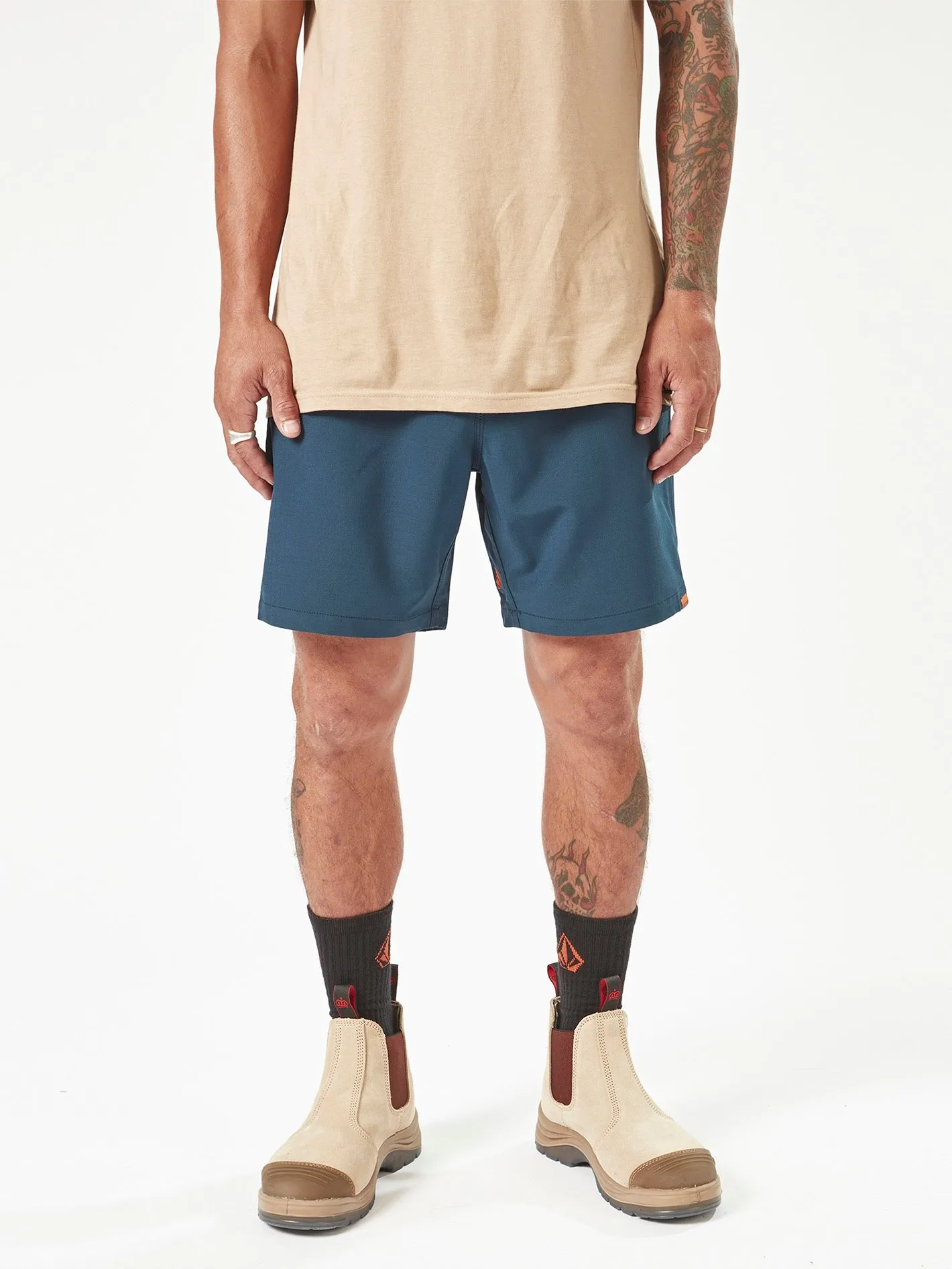 Volcom Workwear Slab Elastic Waist Hybrid Shorts - Navy