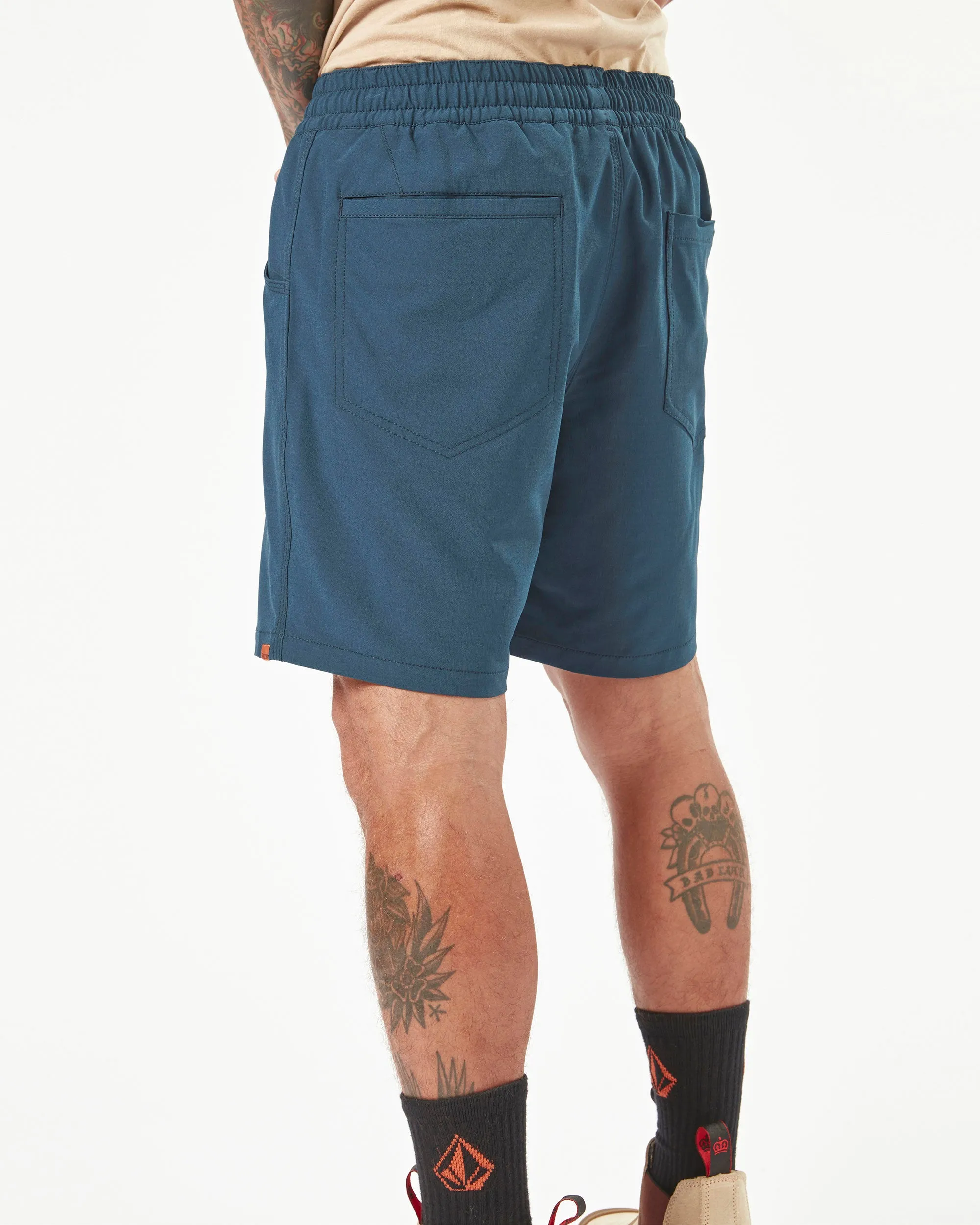 Volcom Workwear Slab Elastic Waist Hybrid Shorts - Navy