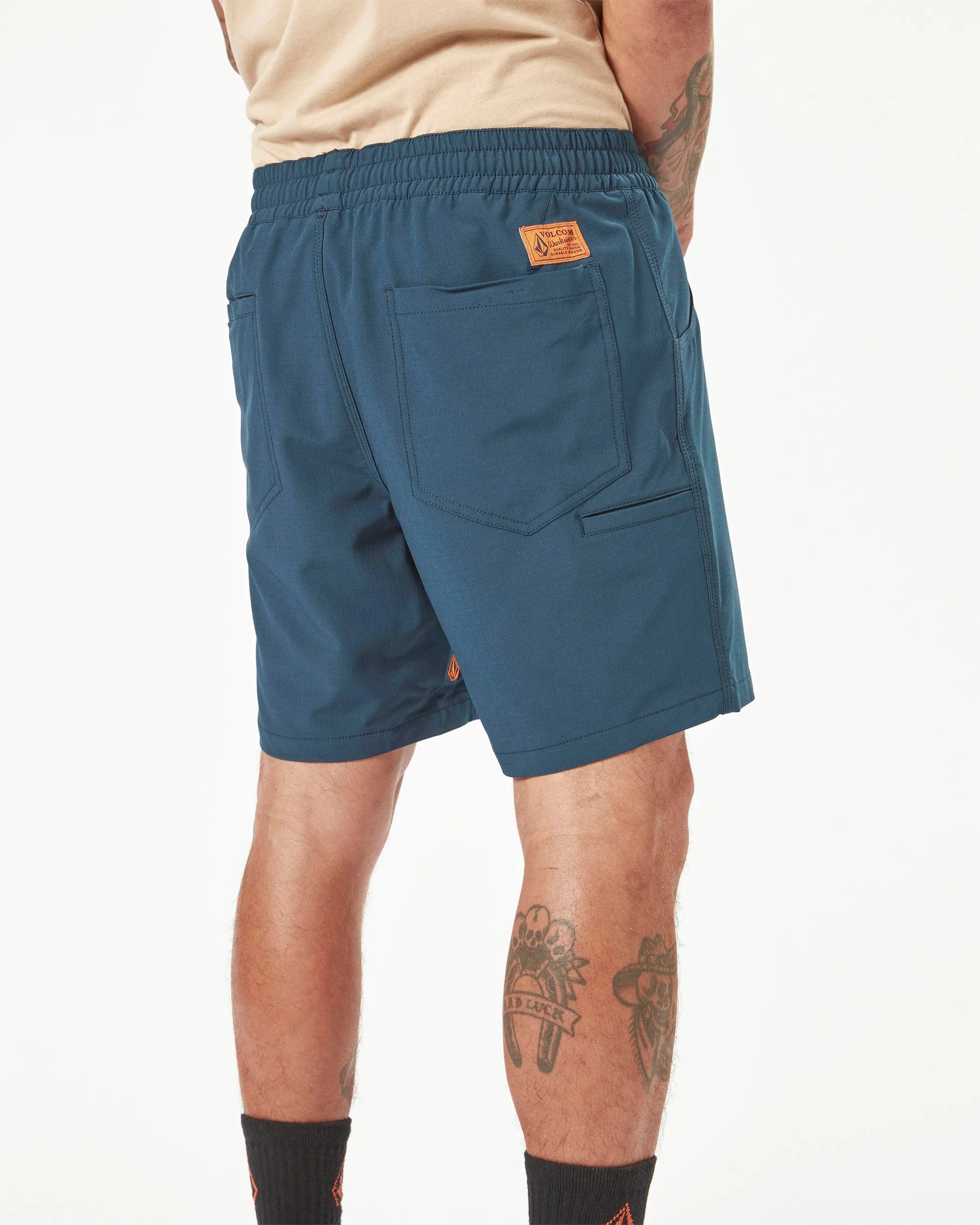 Volcom Workwear Slab Elastic Waist Hybrid Shorts - Navy