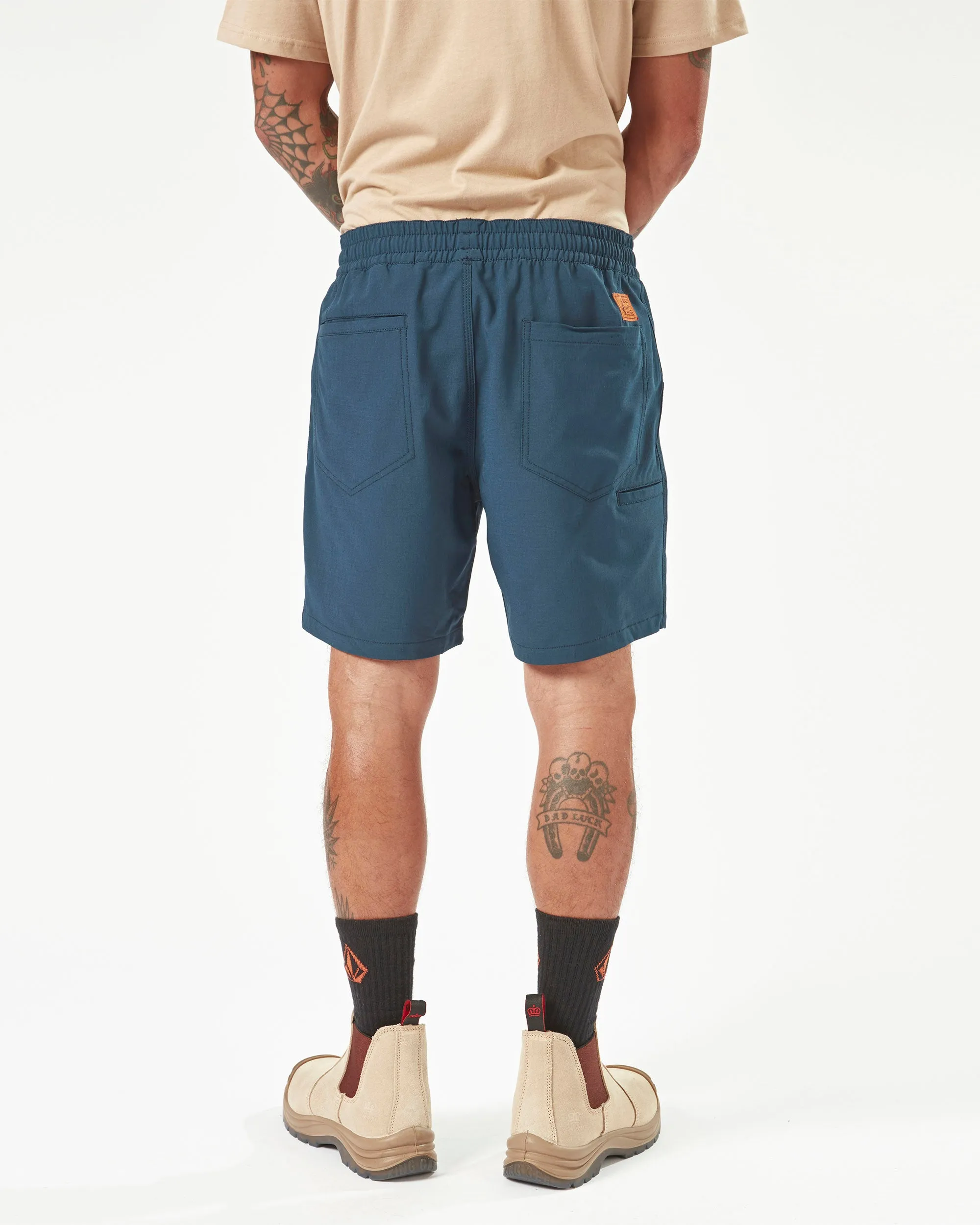 Volcom Workwear Slab Elastic Waist Hybrid Shorts - Navy