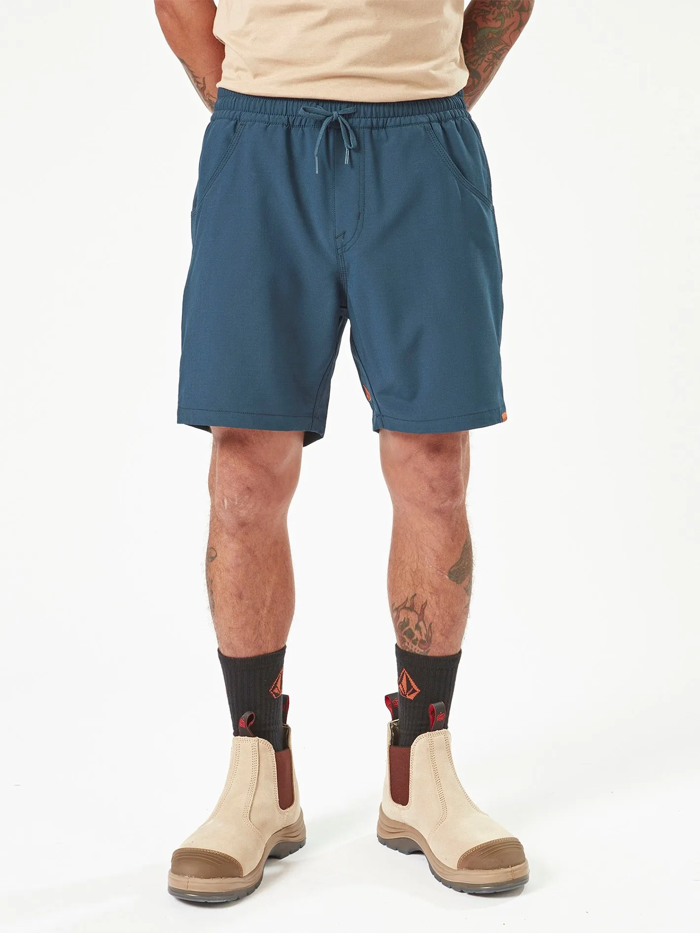 Volcom Workwear Slab Elastic Waist Hybrid Shorts - Navy