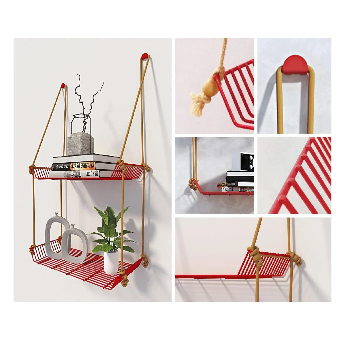 WALL DÉCOR SHELF RED