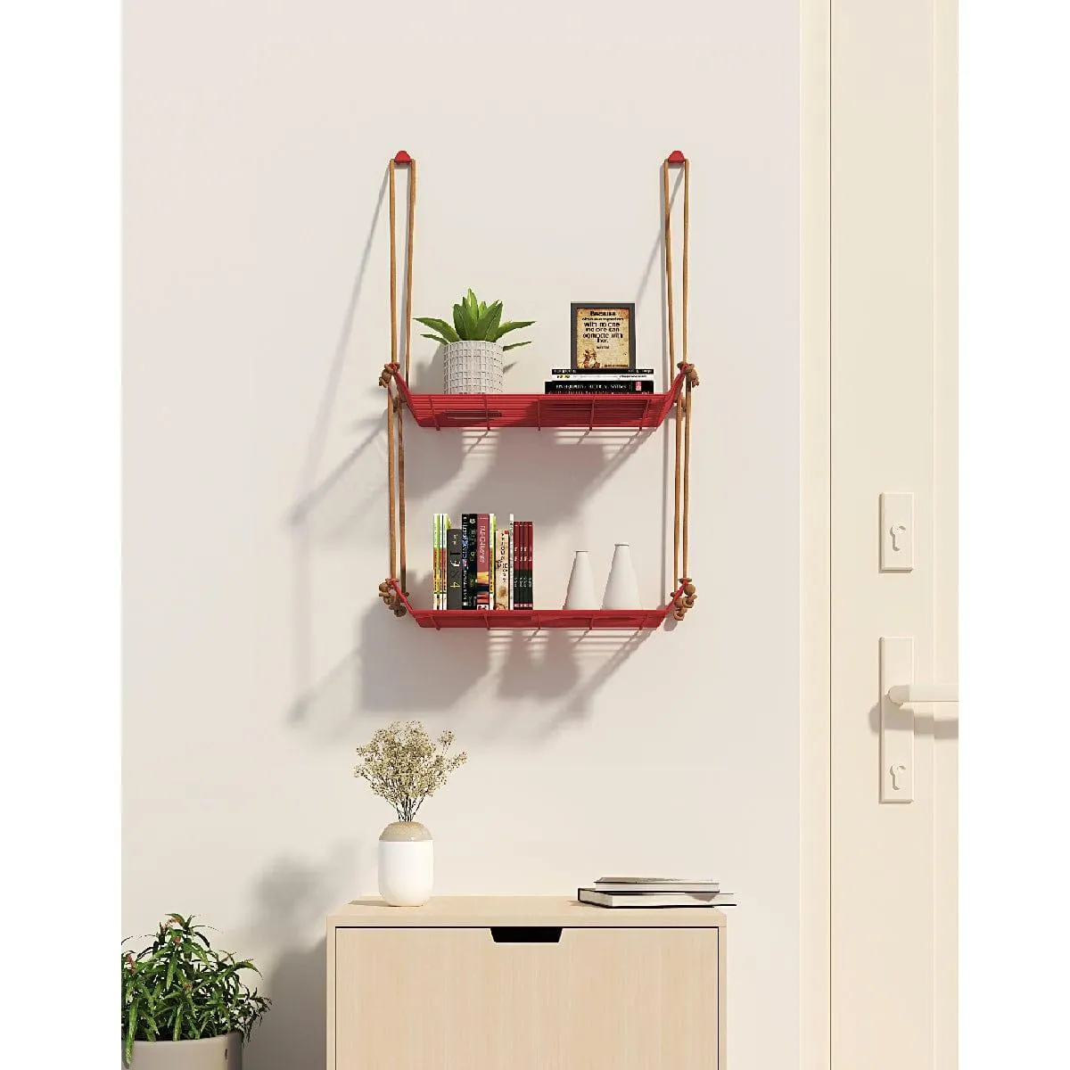 WALL DÉCOR SHELF RED