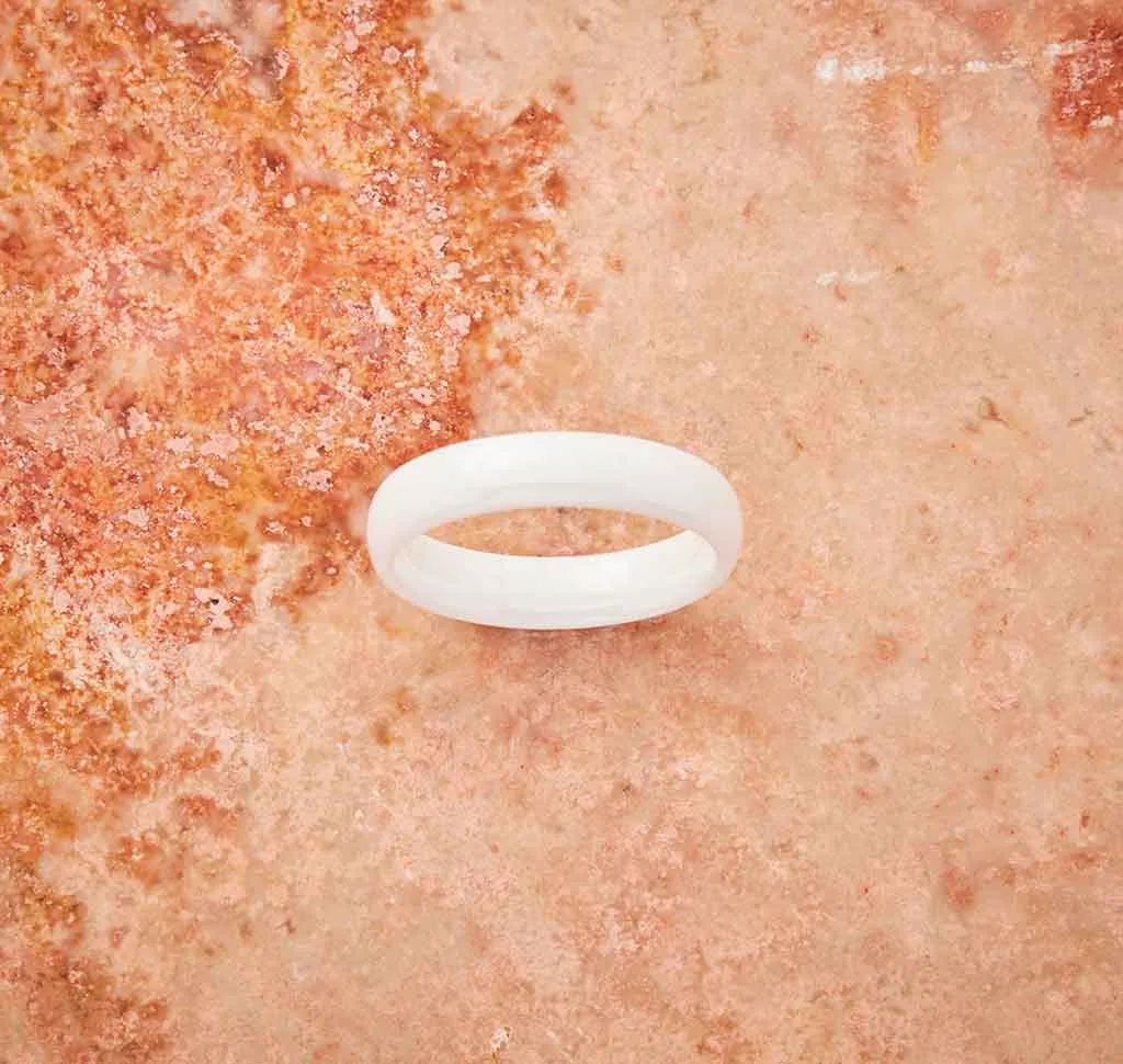 White Ceramic Ring - Minimalist - 4MM