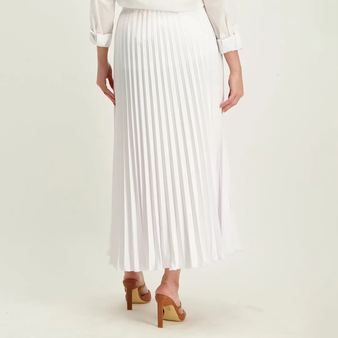 White Pleated Skirt