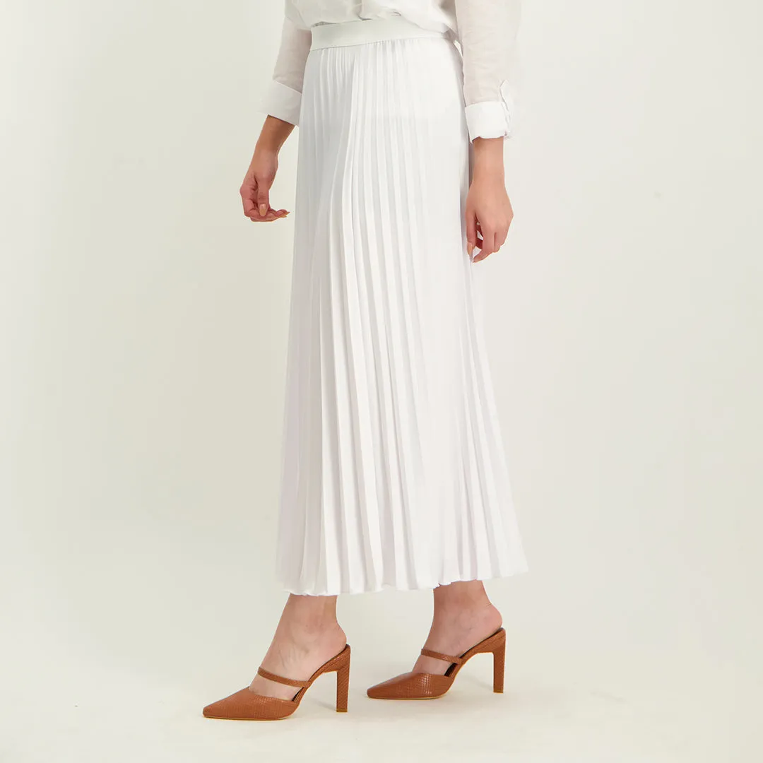 White Pleated Skirt